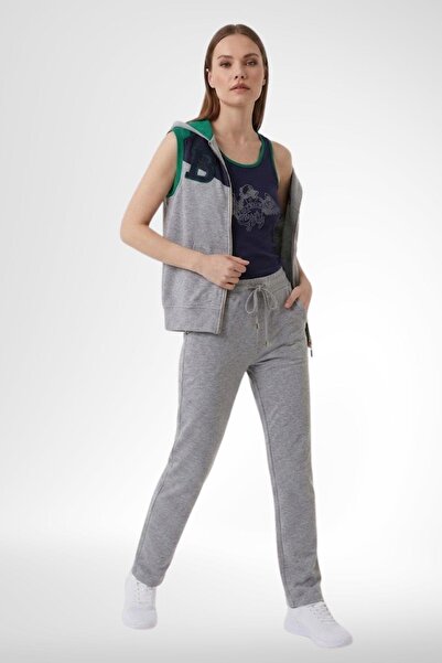 Mecit Pijama Mecit 6367 3-piece hooded vest sports tracksuit set - grey