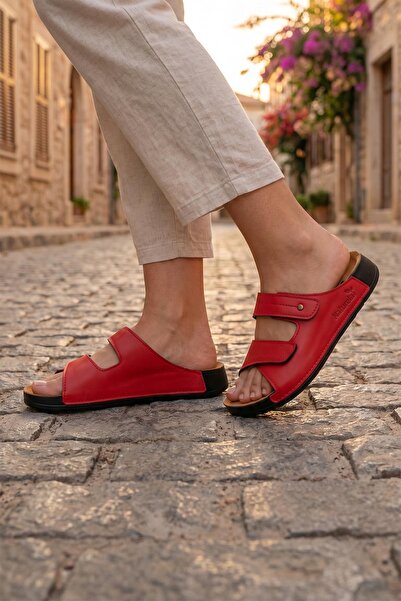 Naturela Gezer Γυναικεία Καλοκαιρινά Τεχνητό δέρμα Two Velcro K Ζώνη Ρυθμιζόμ...