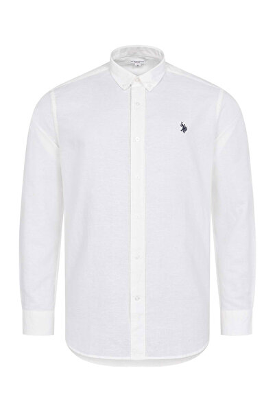 U.S. Polo Assn. Herren Leinenmix Hemd Button-Down P049