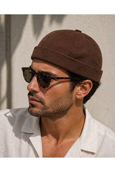 Zeramine 2024 Καφέ Unisex Καπέλο Docker Beanie Καφέ Καπέλο Street Fashion