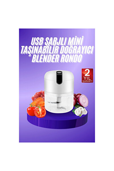 Epilons Rondo Doğrayıcı 250 Ml Taşınabilir Usb Şarjlı Pratik El Rondo Blender