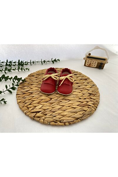 Bebiccino DOKULU DERİ GÖRÜNÜMLÜ BAĞCIKLI KLASİK KIZ BEBEK AYAKKABI - PATİK (K...