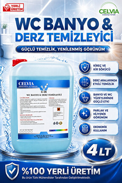 CELVIA Temizlik WC Banyo ve Derz Temizleyici 4kg