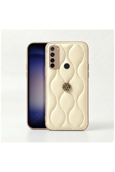 Zebana Xiaomi Redmi Note 8 Compatible Case Zebana Camellia Leather Case Beige
