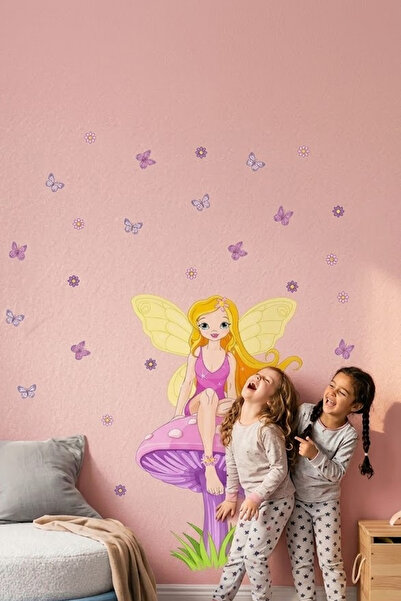 KT Decor Zidna naljepnica za devojčinu sobu sa leptirima i vilama