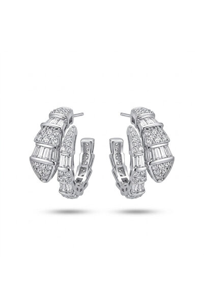 h&b design jewel İthal Silver Yılan Küpe