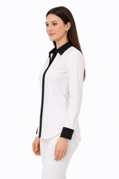 by shirts collection Stylish Elite Shirt with White Collar Cuff Placket Detail