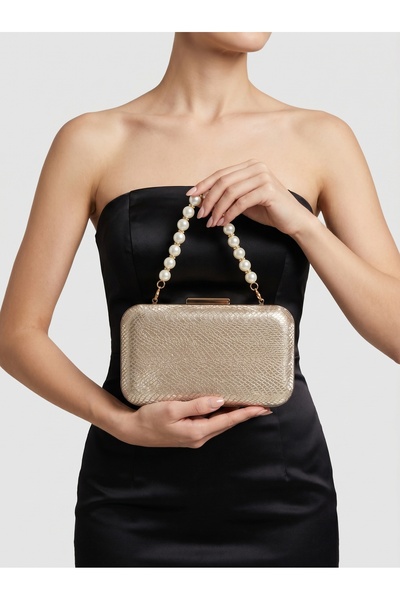 Biçanta Χρυσό χρυσό χρώμα λέιζερ με μοτίβο φιδιού βραδινό φόρεμα τσάντα νυχτε...