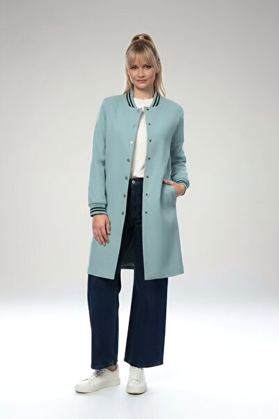 Pitti Μπλε γυναικείο βρεφικό παλτό με επένδυση Midi Length College 70444