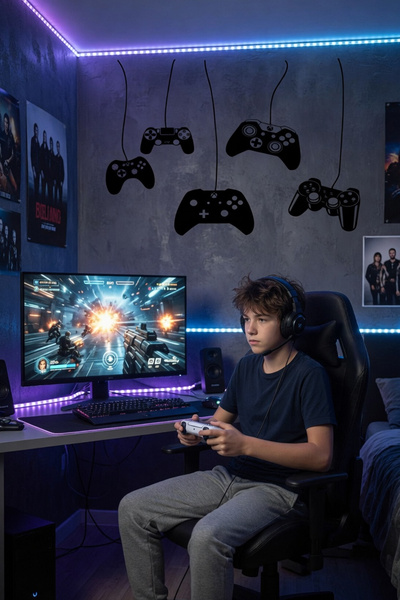 KT Decor Αυτοκόλλητο τοίχου κονσόλας παιχνιδιών