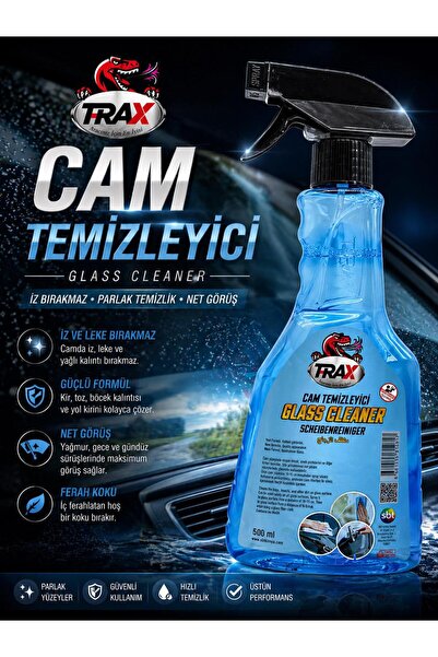 ARACINIZ İÇİN EN İYİSİ T-RAX TRAX Oto Cam Temizleyici 500 ml – Net Görüş, Par...