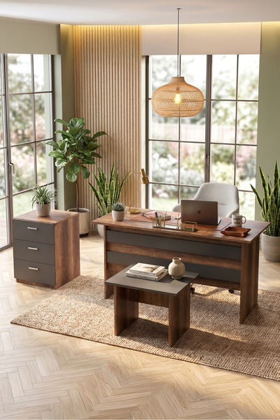 Yurudesign Vario ABC Ofis Büro Masa Takımı Barok-Antrasit