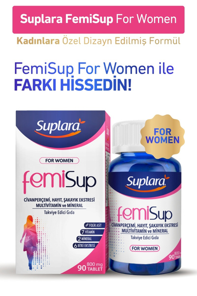 Suplara Femisup For Women Civanperçemi, Hayıt, Şakayık Ekstresi, Multivitamin...