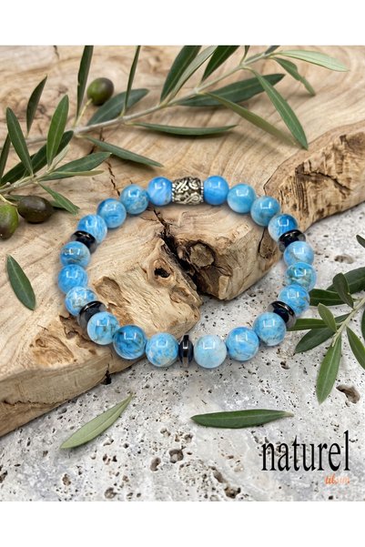 Naturel Tılsım Orijinal Apatit Doğal Taş Unisex Bileklik | Fikirlerin Ve İlha...