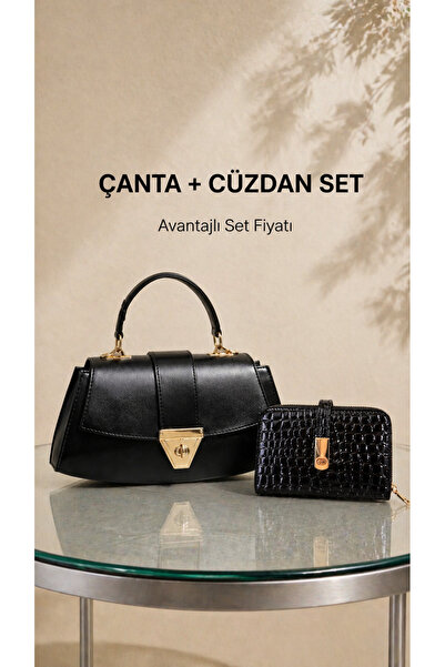 ARLEN STUDIO Luna Kadın Çanta + Yumuşak Dokulu Cüzdan SET- 2 cüzdan seçenekli
