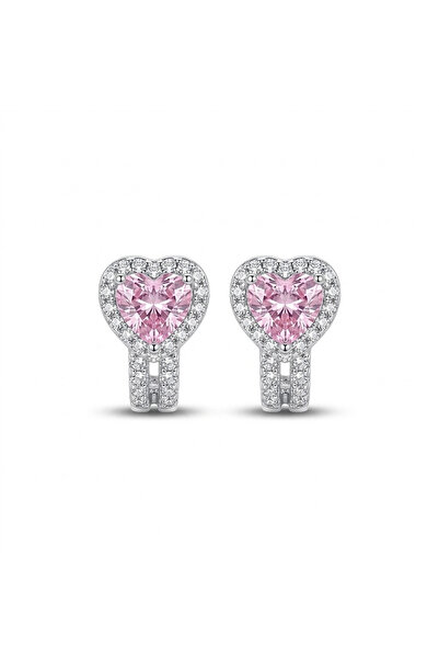 h&b design jewel Steel Pink Heart Earrings