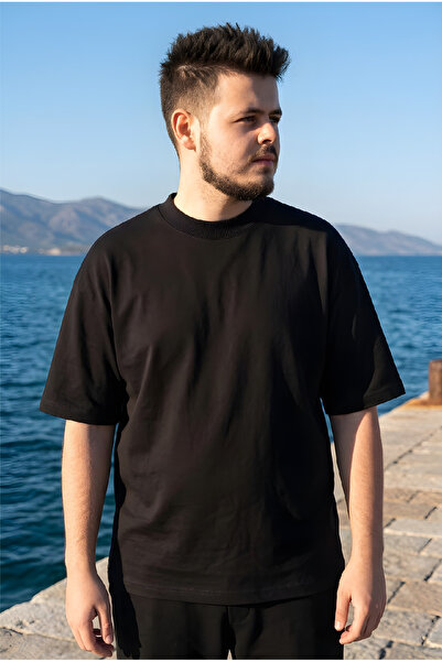 HOFFNUNG Unisex Βαμβακερό μπλουζάκι με λαιμόκοψη ποδηλάτου σε μεγάλο μέγεθος