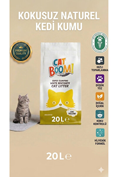 Cat Boom Kokusuz Naturel Bentonit Kedi Kumu 20 Lt