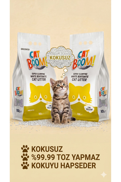 Cat Boom Kokusuz Bentonit Kedi Kumu 10 Lt x 2 Adet