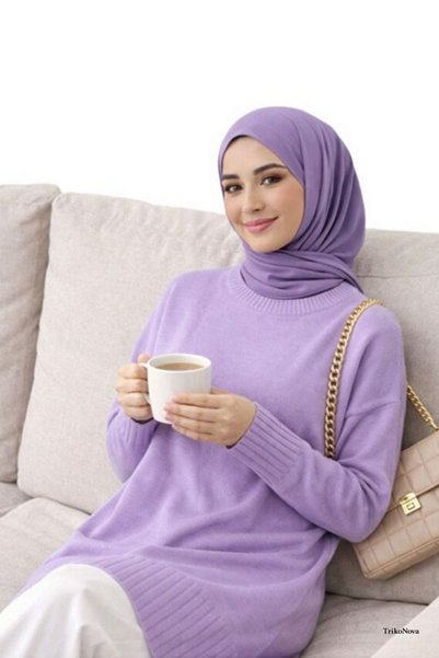 TrikoNova Lila Crew Neck Oversize Knitwear Tunic