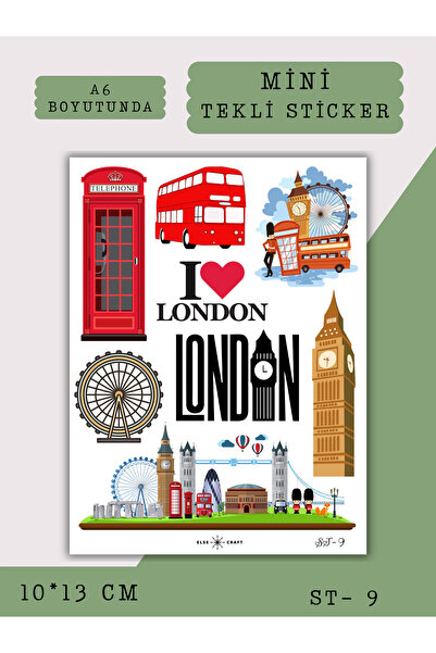 Else Craft İngiltere Londra Seyahat Temalı Sticker - ST-9 - Ajanda Planlayıcı...