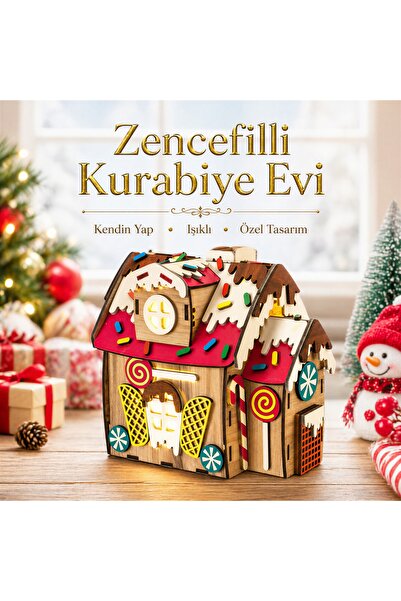 Emirgan Zencefilli Kurabiye Evi Book Nook DIY Kit – Ahşap Minyatür Kitaplık D...