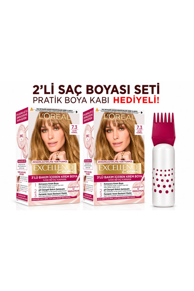 L'Oreal Paris Excellence Creme Boya 2 Adet 7.3 Altın Kumral