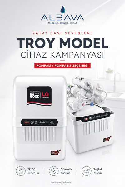ALBAVA LG Premium White 10 Aşamalı Ph 8.5 Alkali Su Arıtma Cihazı(KURULUM DAHİL)