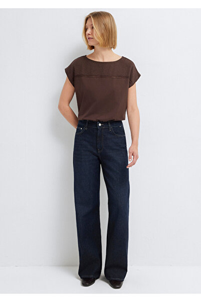 Mavi Textured Brown T-Shirt Regular Fit / Normal Cut 1613969-70236