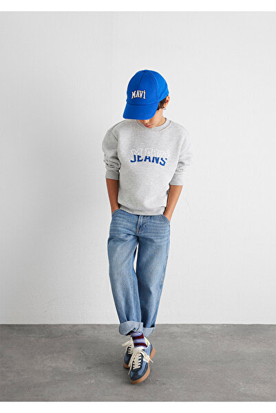 Mavi Logo Printed Gray Sweatshirt 6s10031-85438