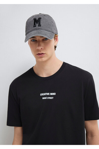 Mavi قبعة رمادية مطبوعة بشعار M - 0911156 -34314