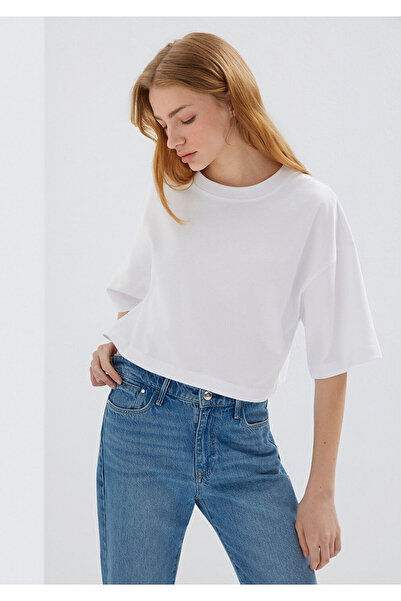 Mavi Λευκό Basic T-Shirt Crop / Κοντό κομμένο 1612377 -620