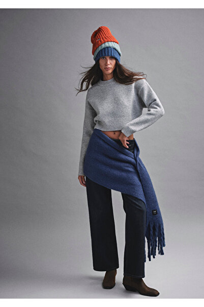 Mavi Γκρι Crew Neck Crop πουλόβερ - Μάλλινο μείγμα, κοντό κόψιμο 1710496 -83096