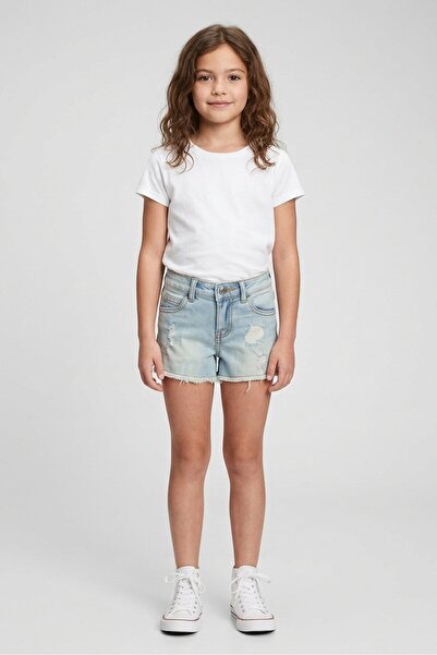 Imperfect Girl Kids Girls Denim Shorts, Blue