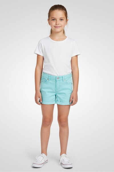 Levi's Kids Girl Solid Shorts, Turquoise
