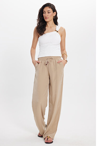 Tudors Γυναικείο παντελόνι Relax Fit με άνετη εφαρμογή, δεμένο στη μέση με κο...