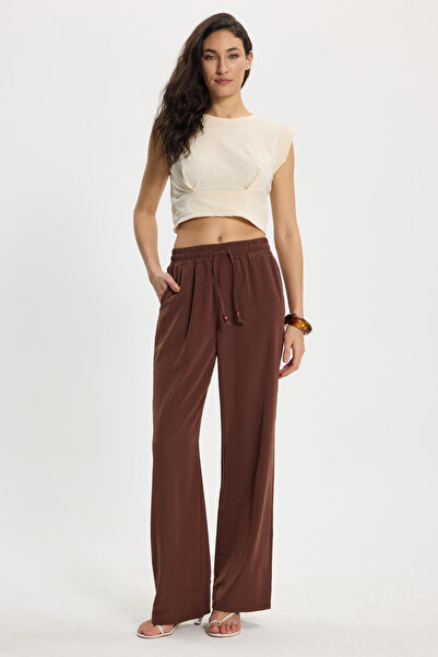 Tudors Γυναικείο παντελόνι σε άνετη εφαρμογή Relax Fit, με δέσιμο στη μέση, ε...