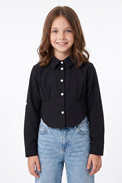 Fulla Moda Βασικό πουκάμισο για κορίτσια Beli Gipeli Κοντό