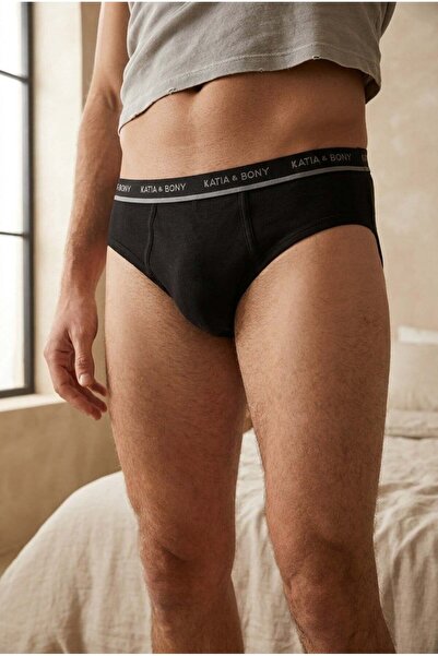 Katia&Bony Συσκευασία 2 ανδρικών Slip Modal Μαύρο/Μαύρο