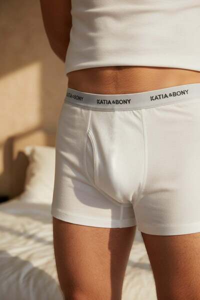 Katia&Bony Πακέτο 2 ανδρικών μπόξερ Basic Modal Λευκό/Λευκό