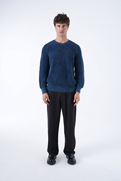 2512 Clothing Round Neck Washed Knit Sweater