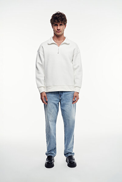 2512 Clothing Loose Fit Half Zip Sweatshirt