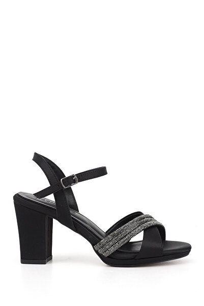 GÖNDERİ(R) Γυναικεία/Κορίτσια Μαύρα Πέτρινα Σανδάλια με λουράκι αστραγάλου