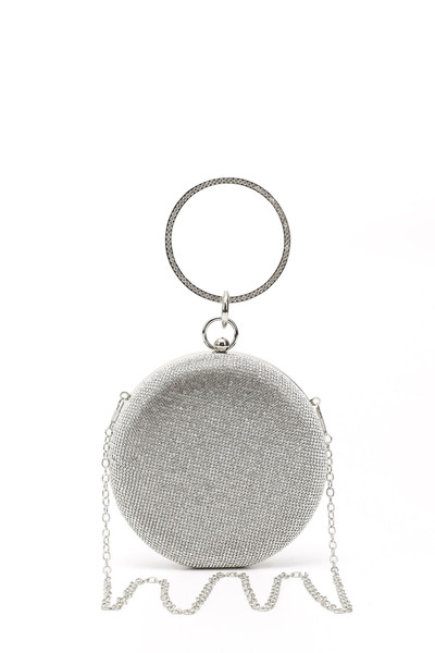 GÖNDERİ(R) Βραδινή τσάντα φορέματος με μακριά αλυσίδα με ασημένια πέτρα για γ...