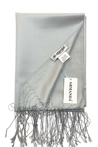ARMANDA شال حرير - رمادي
