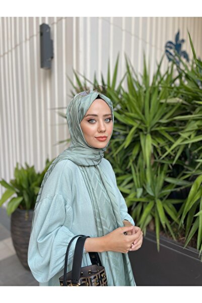 ARMANDA Jakarlı Şal - Zigzag Desenli - Keten Yeşili