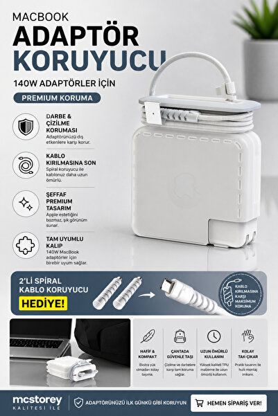 Mcstorey MacBook 140W Adaptör Kılıfı – TPU Sert Kapak Premium Koruma ve Tam Uyum