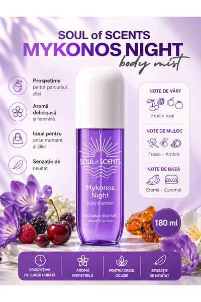 Soul of Scents Body Mist Mykonos Night 180ml – Sweet & Gourmand Perfumed Spray