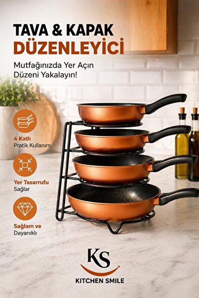 Kitchen Smile Μεταλλική ανοξείδωτη μαύρη βάση οργάνωσης ταψιών