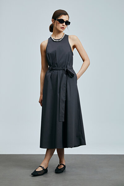 Lufian Casares Women Cotton Dress Gray